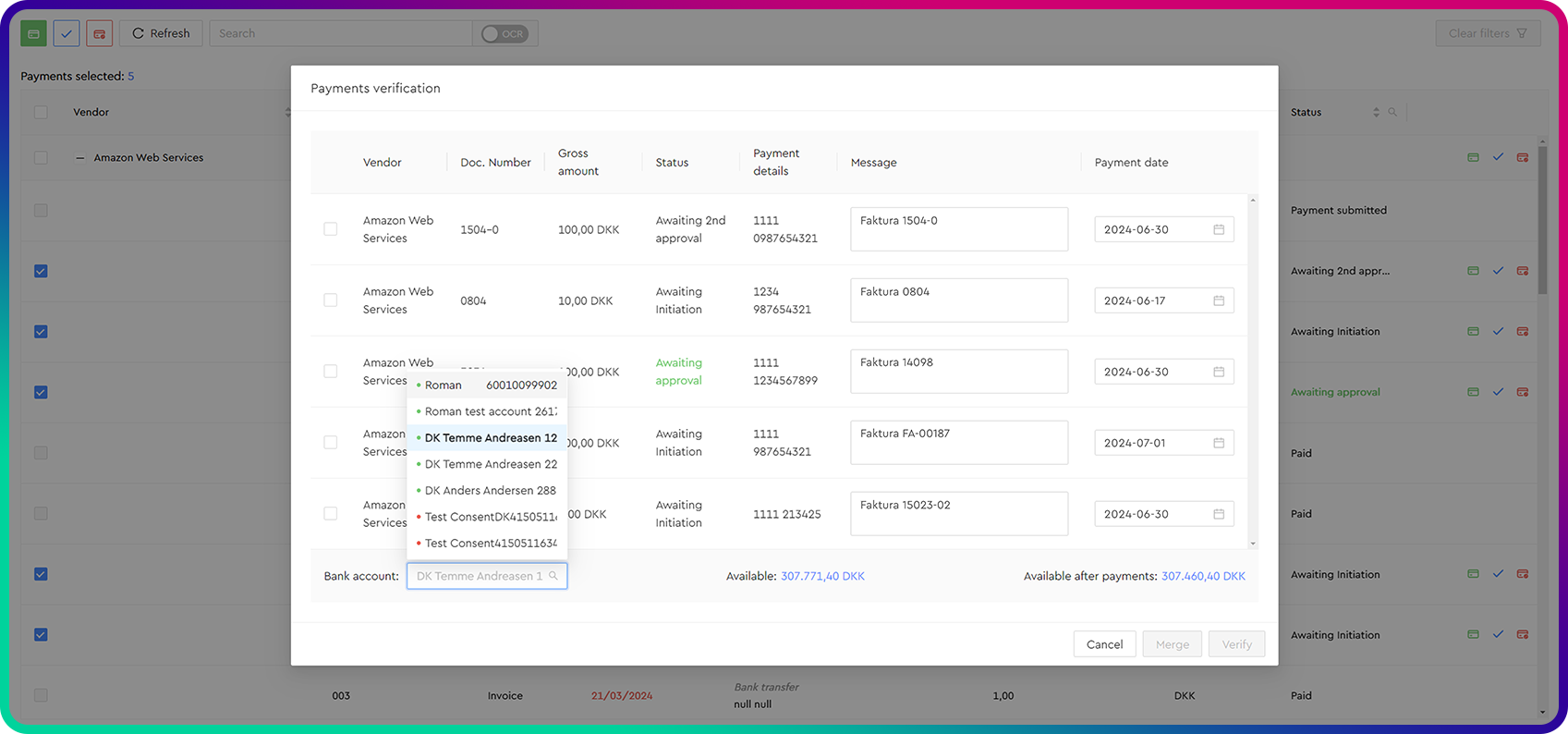 Payment Overview Mockup